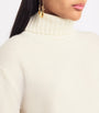 Ivory Open Cashmere High-Neck Sweater