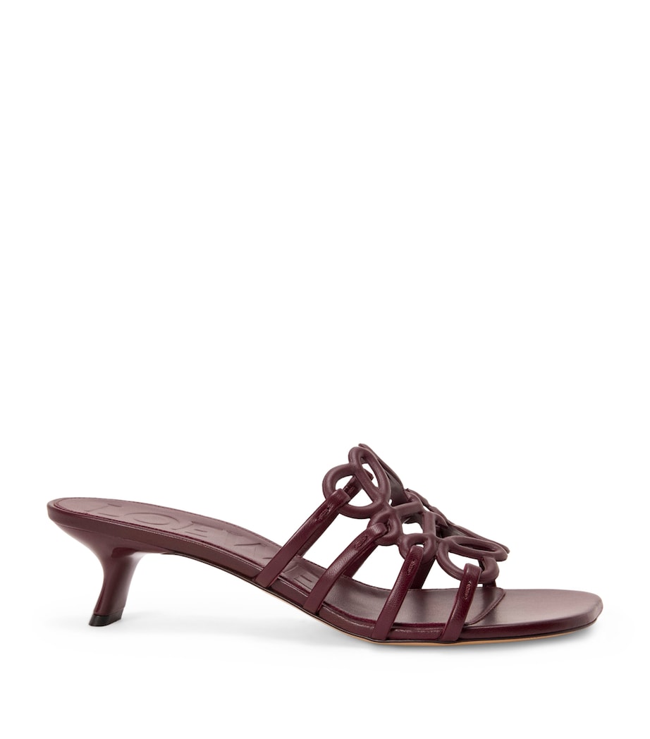 LOEWE Leather Petal Anagram Heeled Mules 45