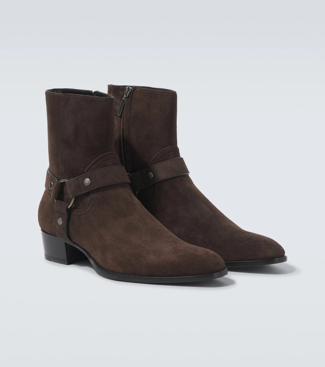 Saint Laurent - Wyatt Harness 40 suede biker boots