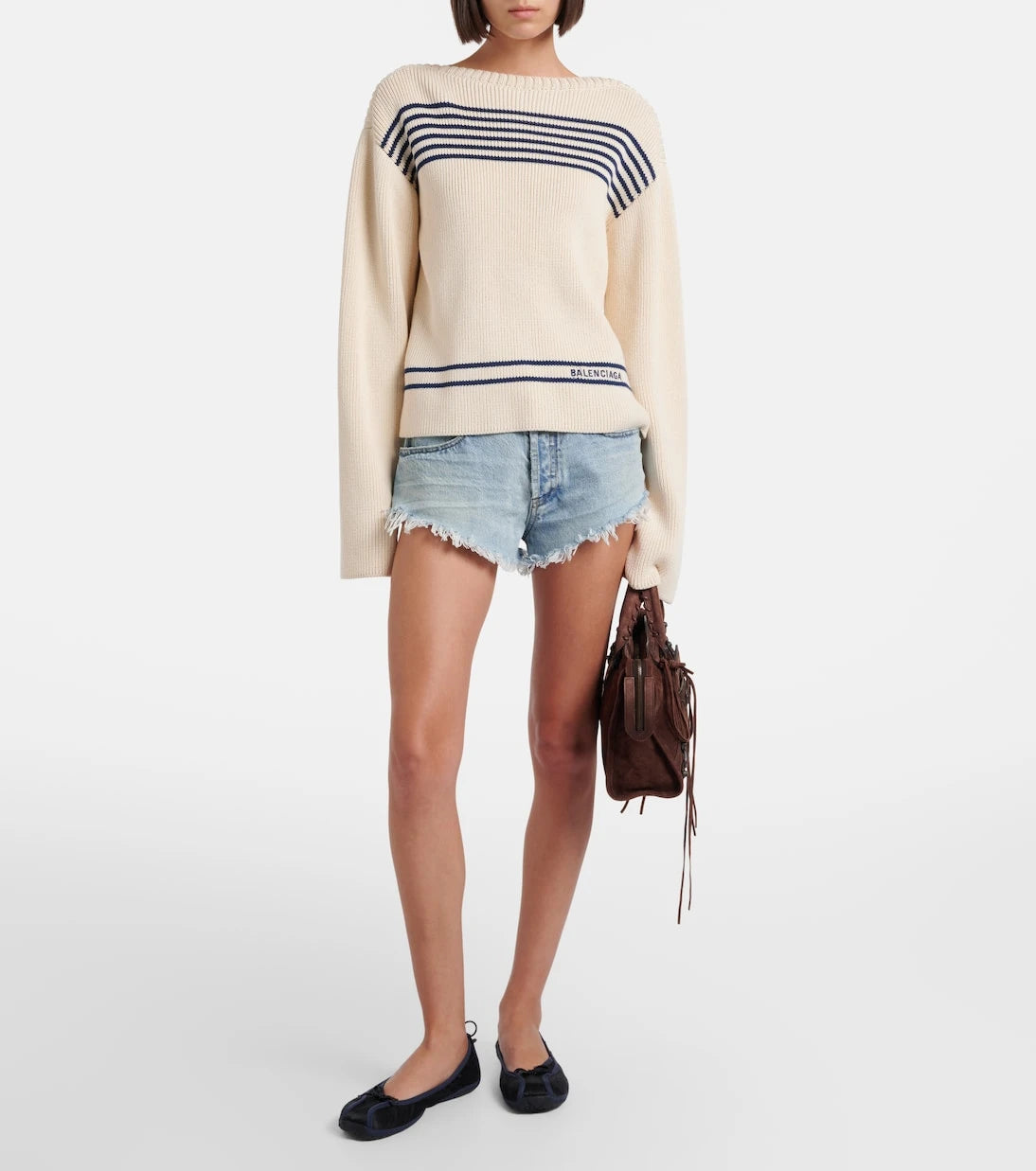 Balenciaga - Le City Small suede top-handle bag