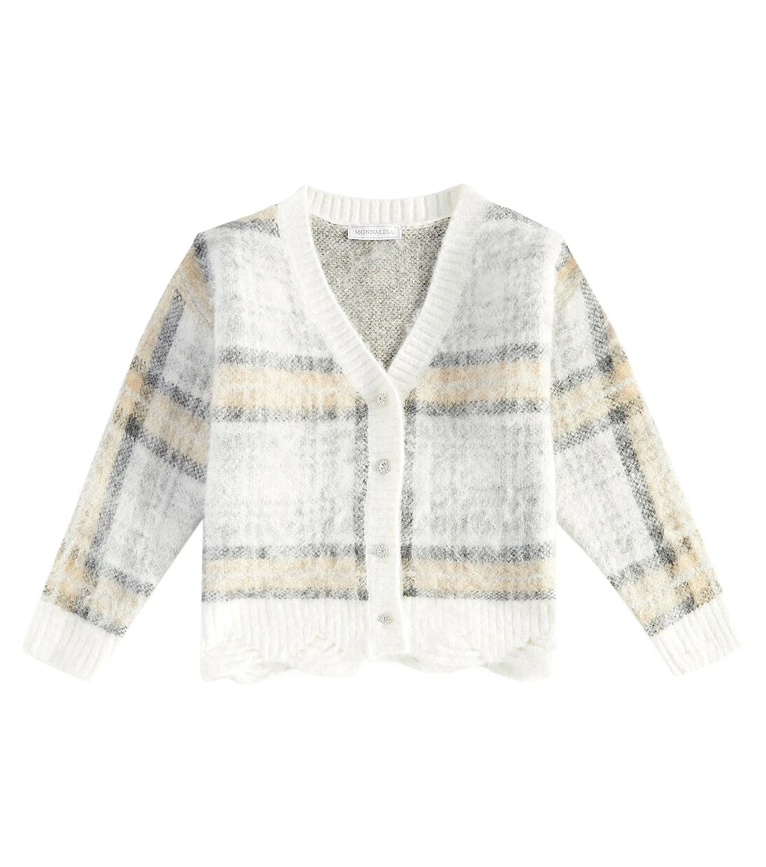 Monnalisa - Plaid cardigan