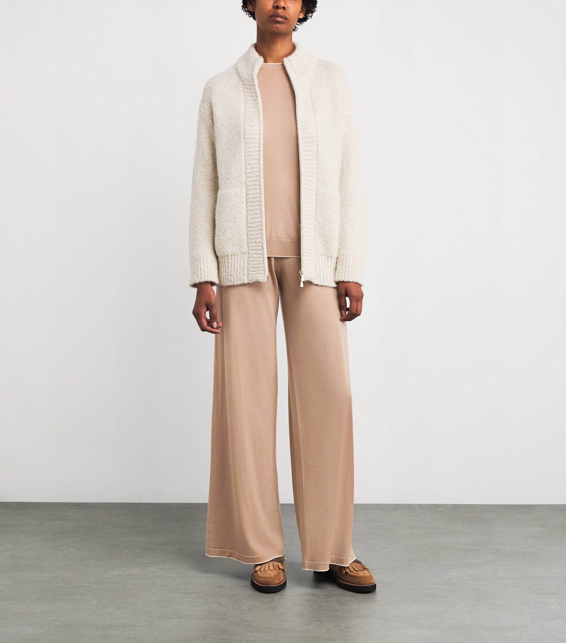 Eleventy Beige Wool Drawstring Trousers