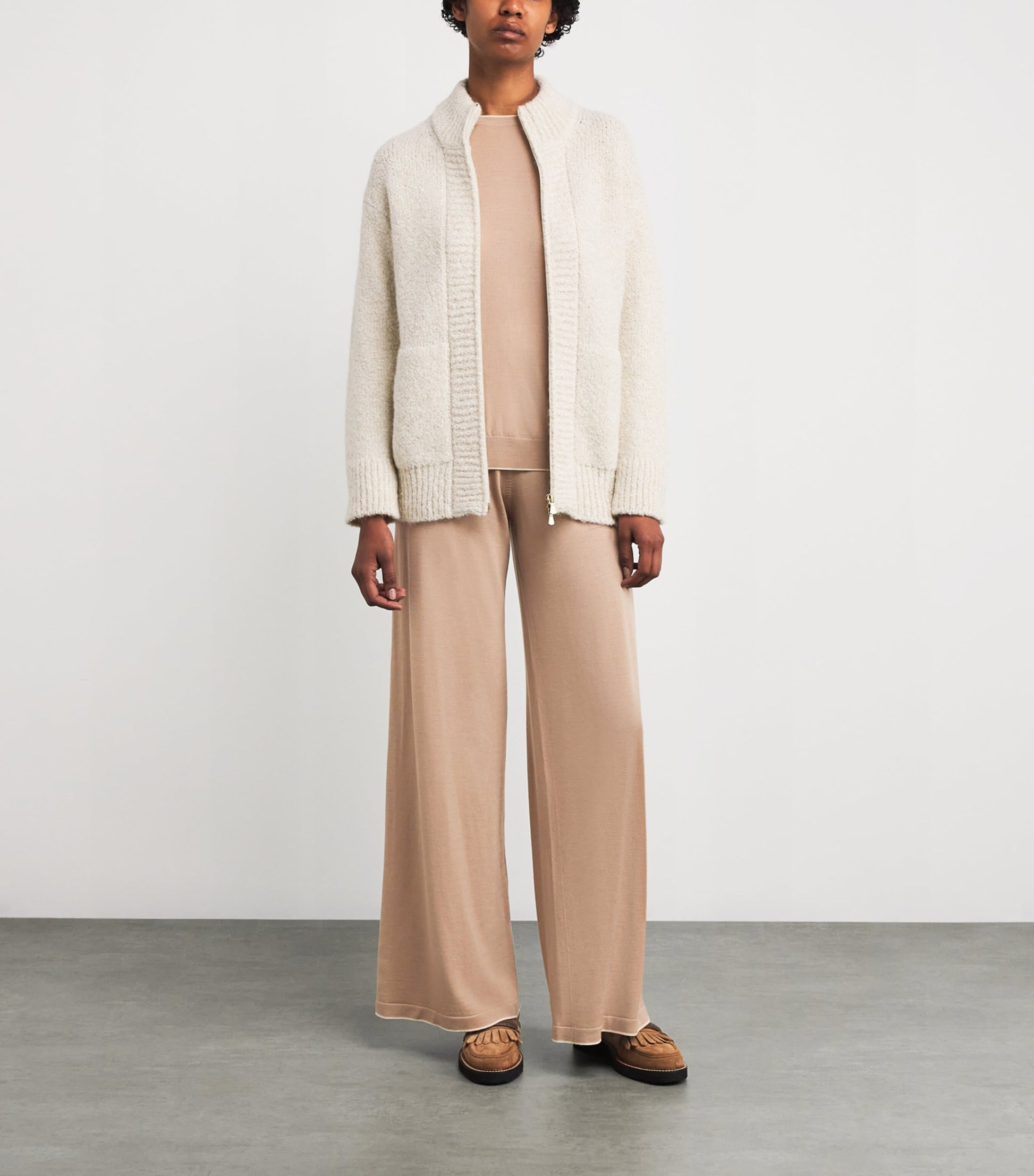 Eleventy Beige Wool Drawstring Trousers