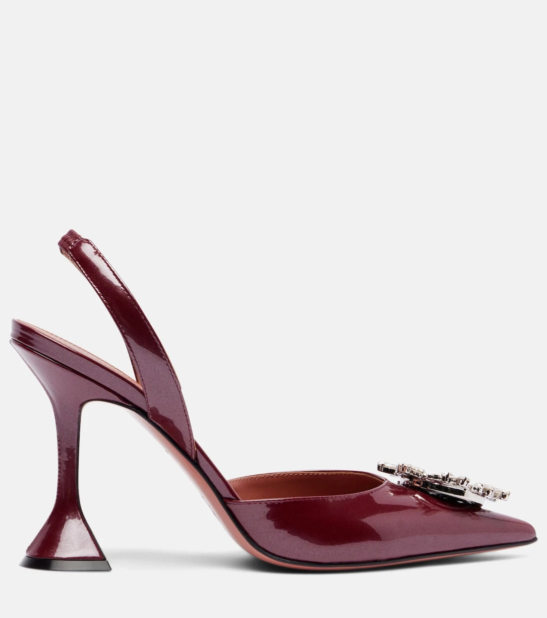 Amina Muaddi - Begum 95 patent leather slingback pumps