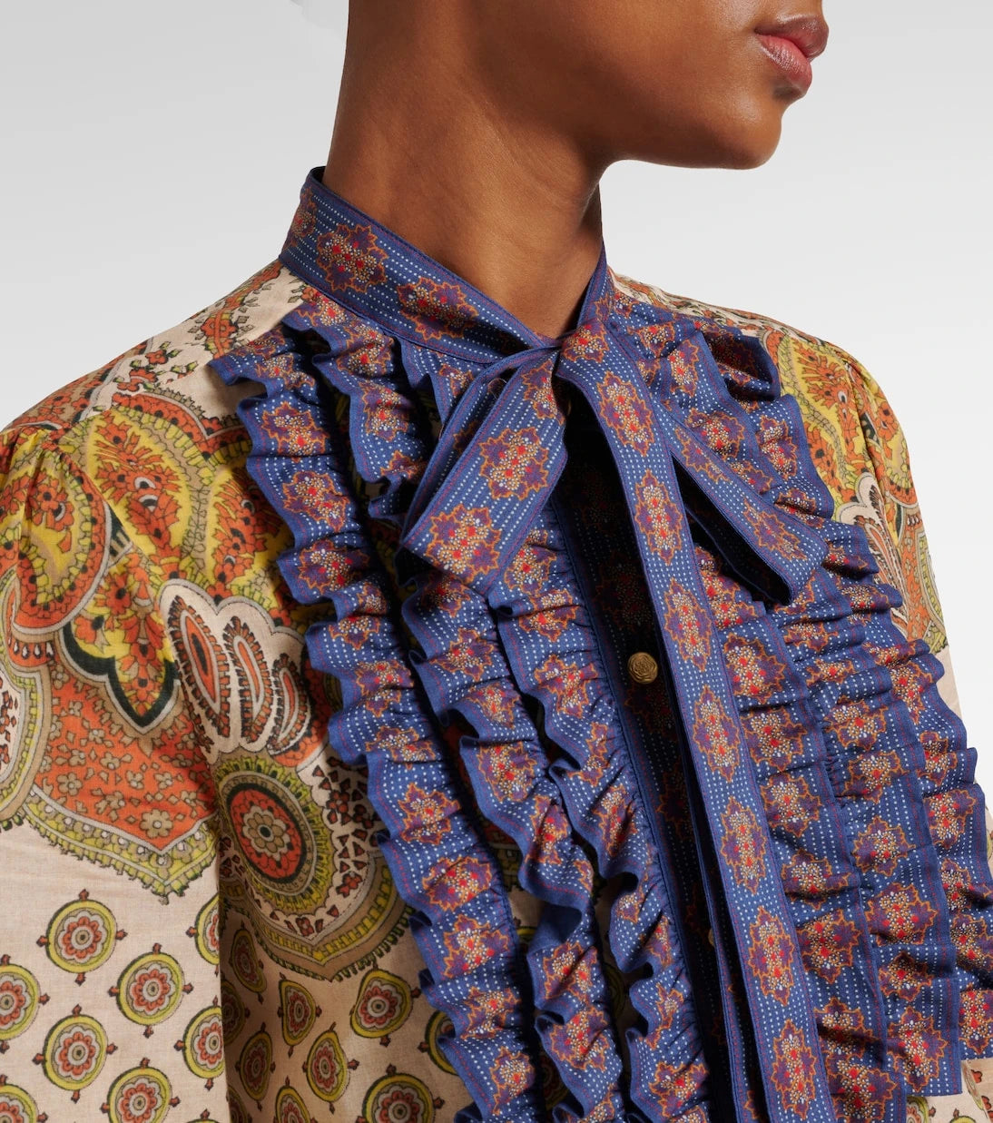 Valentino - Voyage Imaginaire ruffled cotton shirt