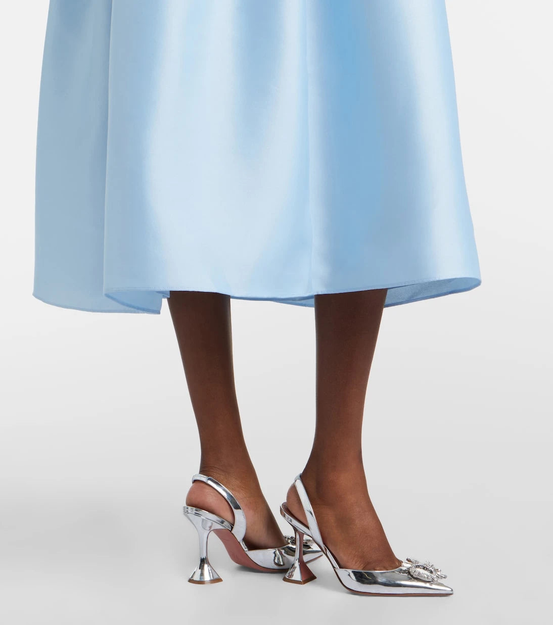 Self-Portrait - Belted taffeta midi dress