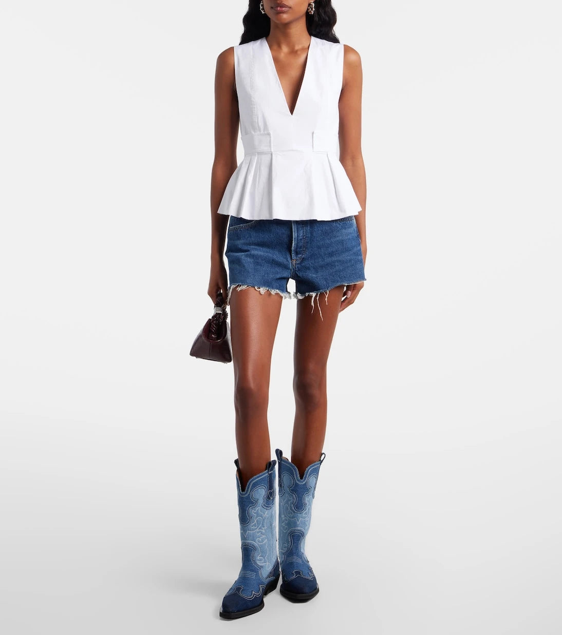Ganni - Denim cowboy boots