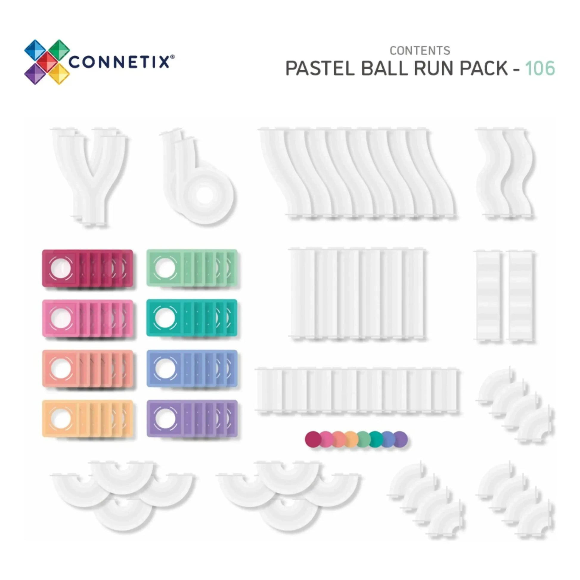 Connetix - Ball Run pack - 106 pieces | Pastel