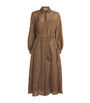 Max Mara Beige Silk Maxi Shirt Dress