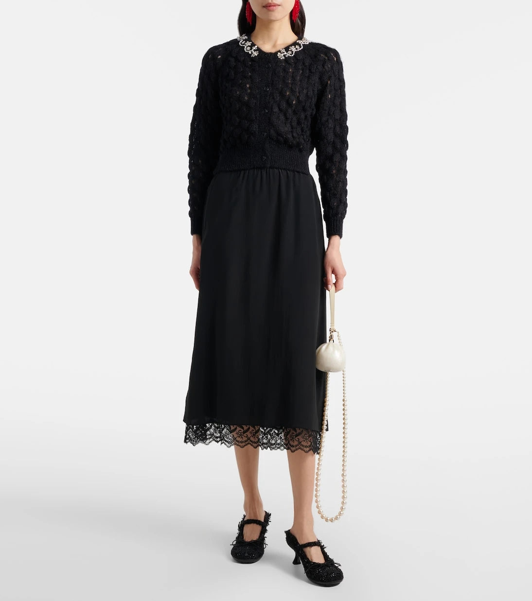 Simone Rocha - حقيبة كلاتش بيرل ديم سام