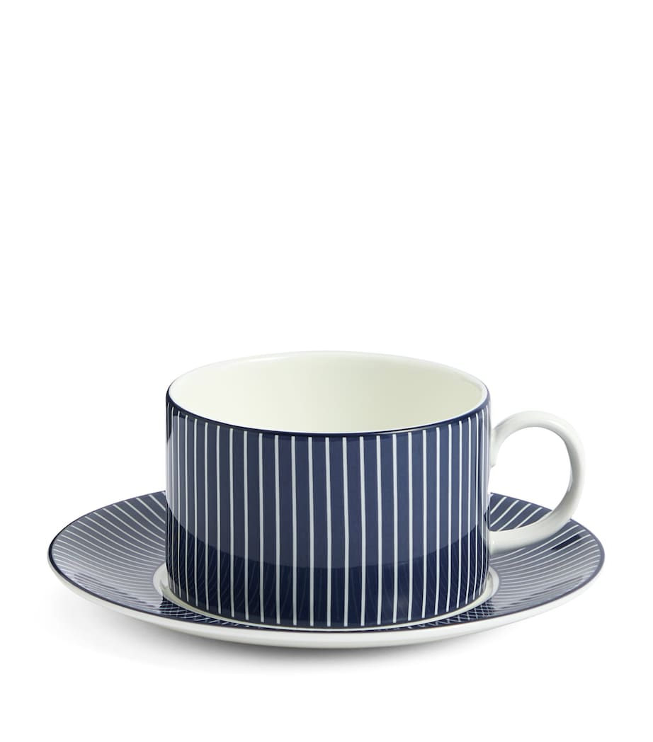Pinstripe Teacup and Saucer