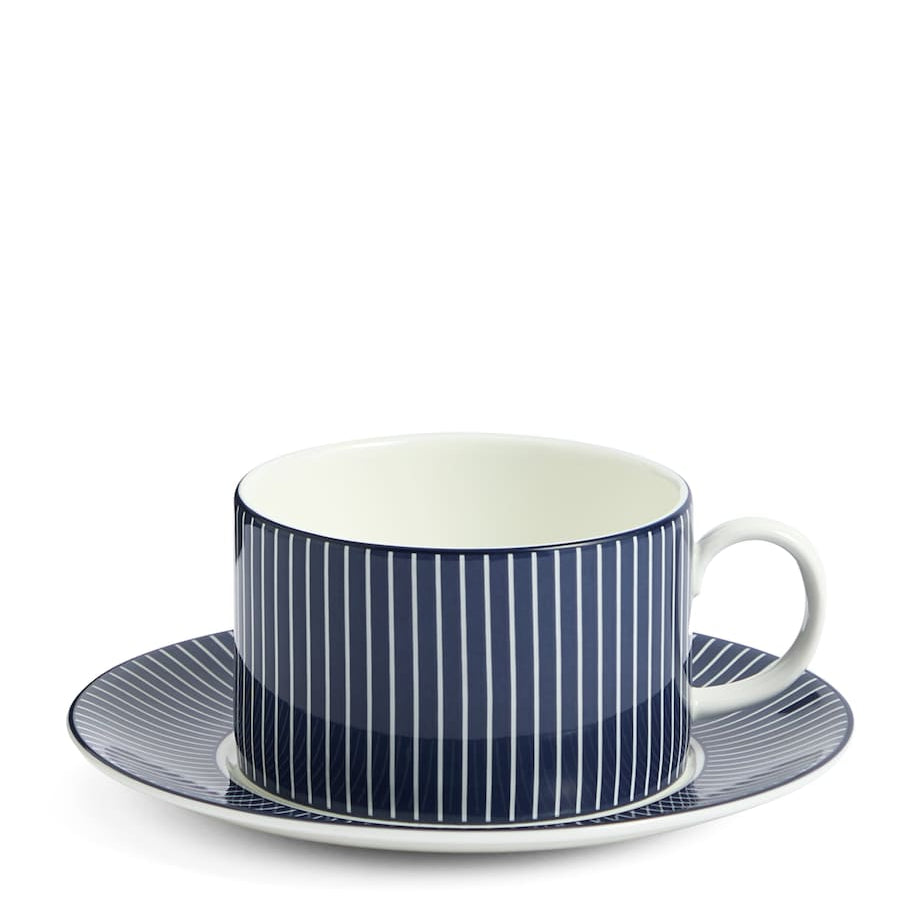 Pinstripe Teacup and Saucer
