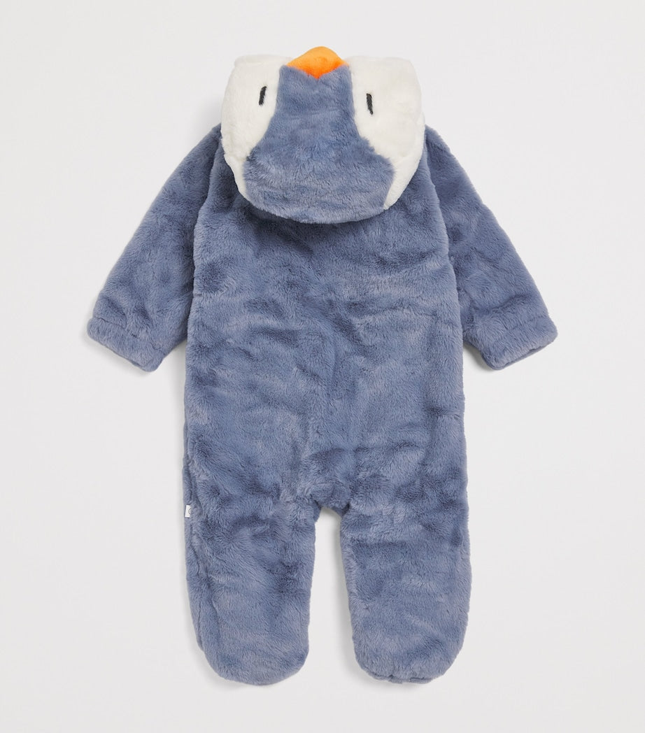 Faux Fur Penguin Sleepsuit (0-24 Months) BLUE