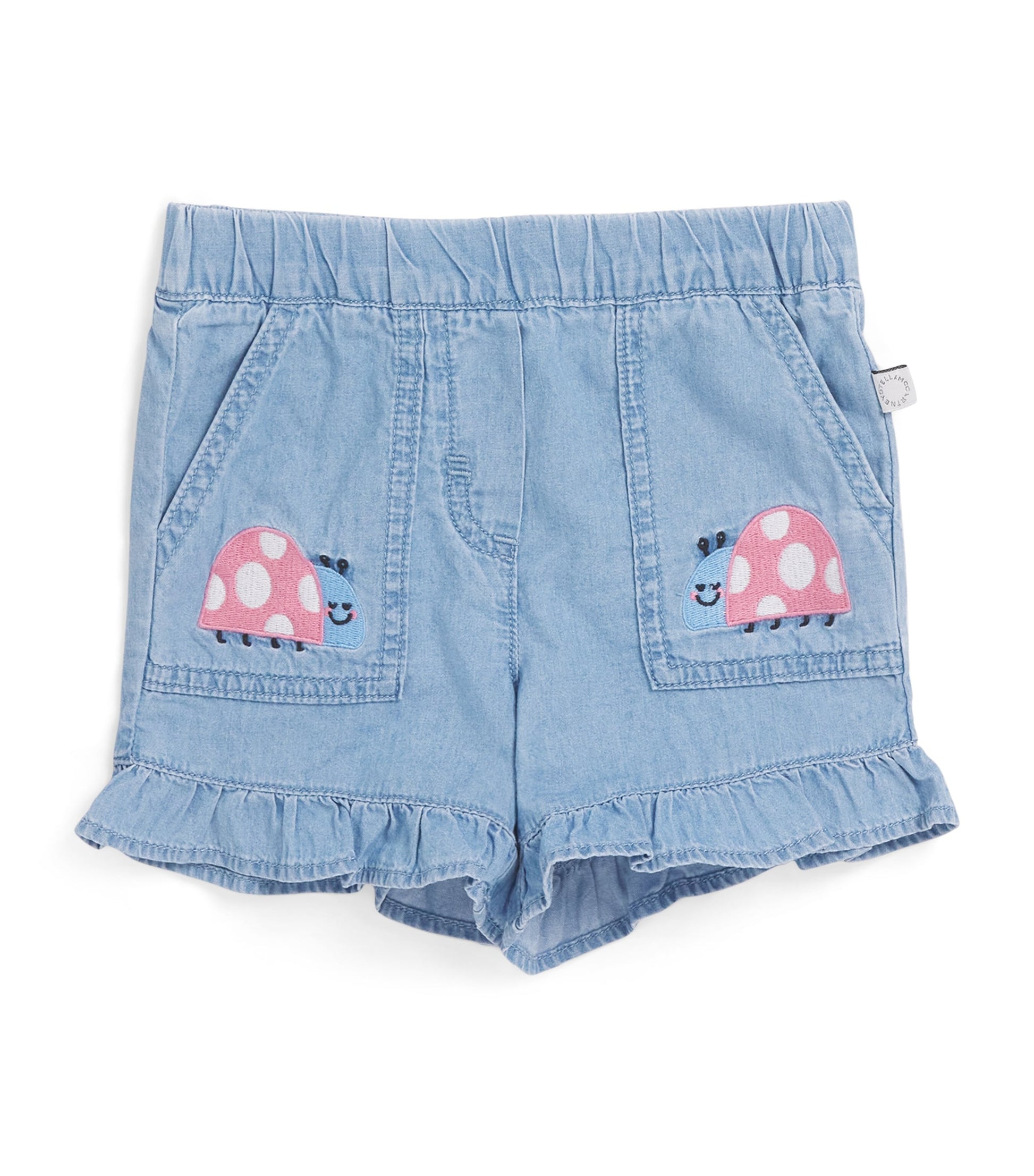 Stella McCartney Kids Organic Cotton Denim Ladybird Shorts (3-36 Months)