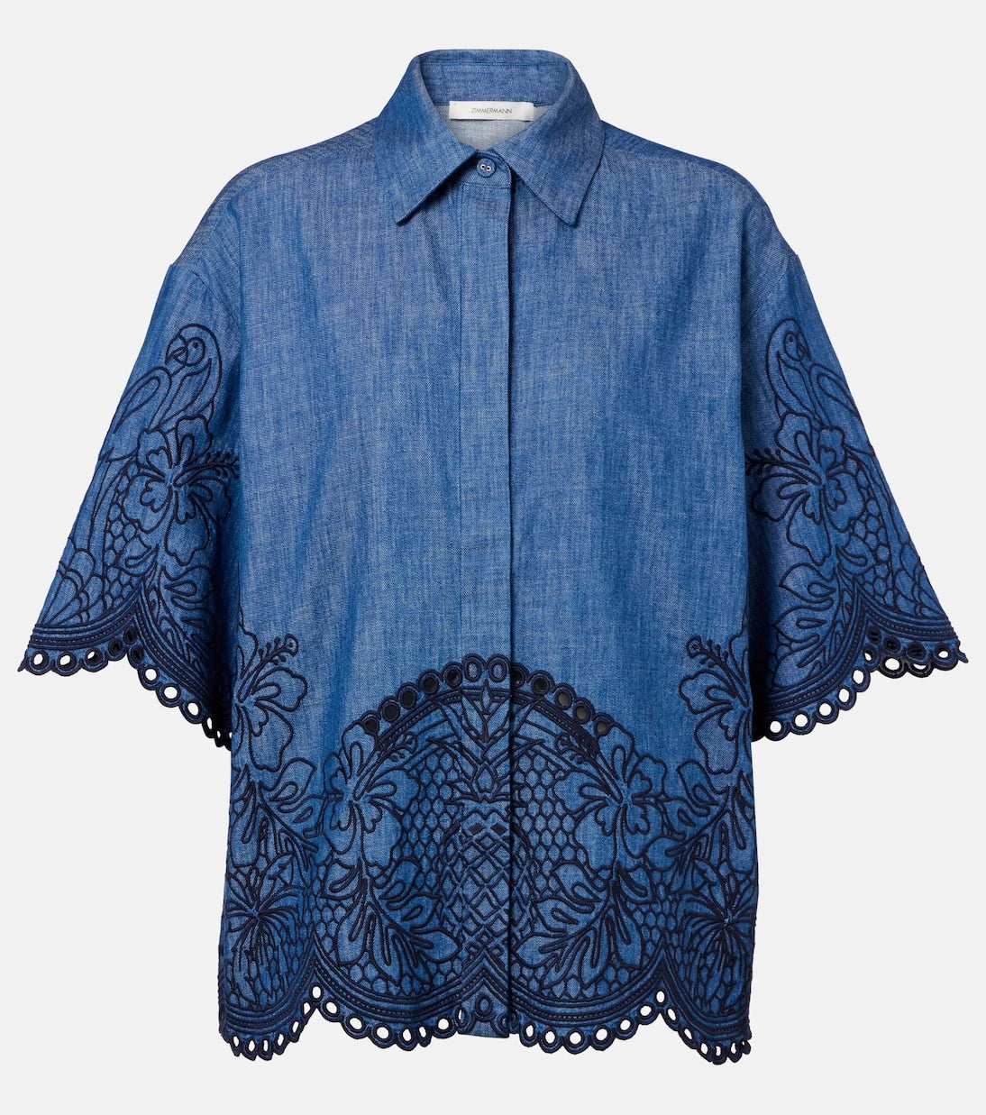 Zimmermann - Coco embroidered denim shirt