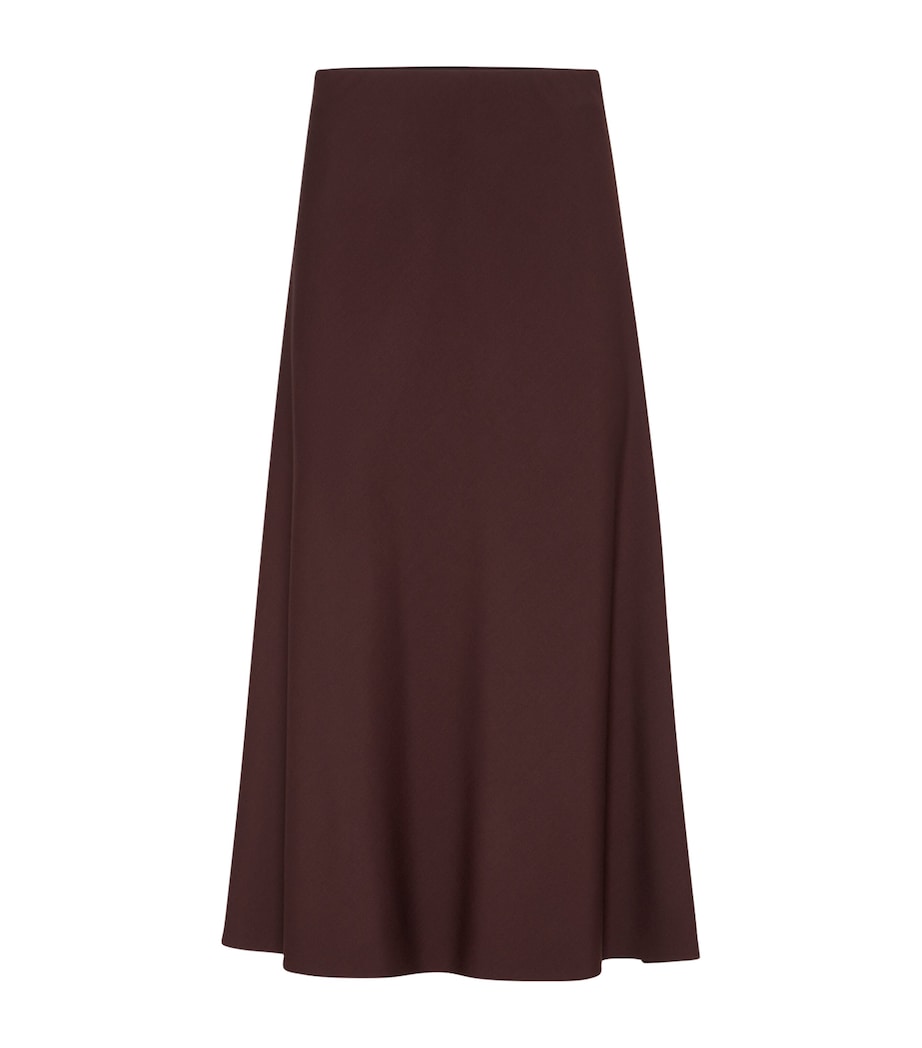 Virgin Wool-Blend Twill Flute Skirt Skirt