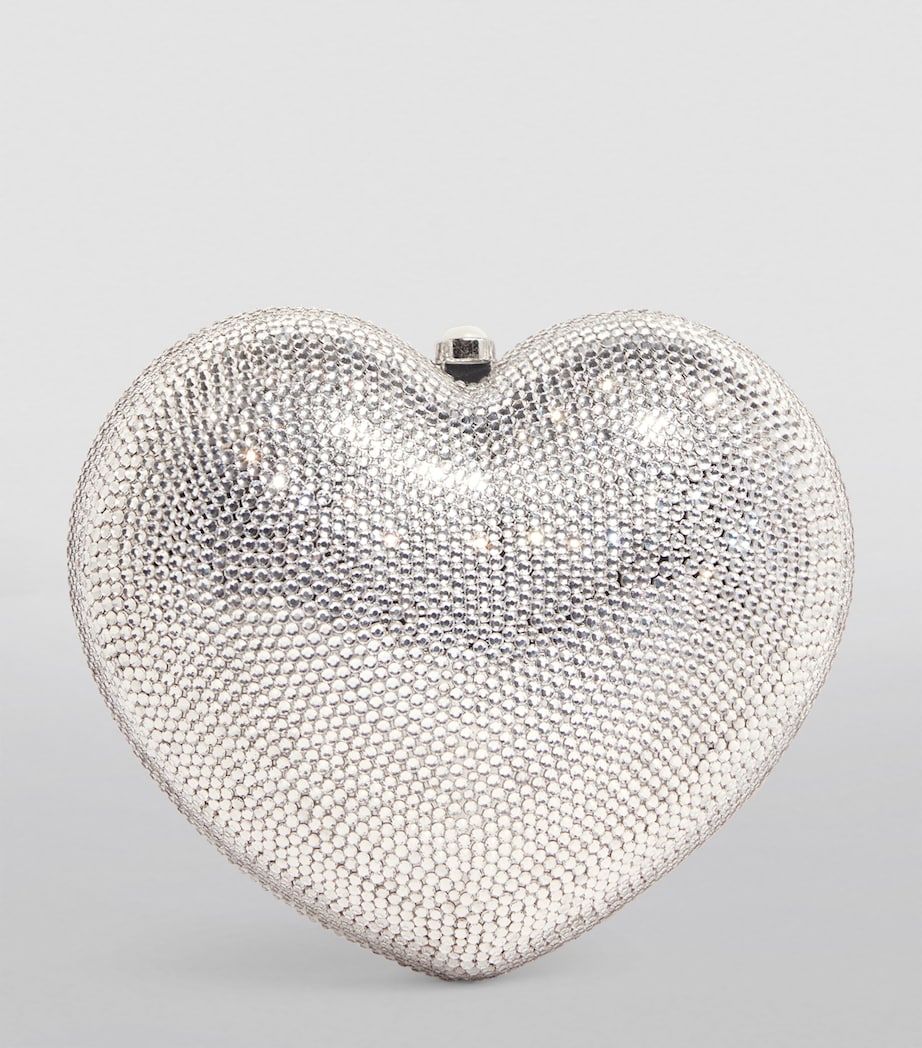 Judith Leiber Silver L'Amour Petit Cœur Clutch Bag
