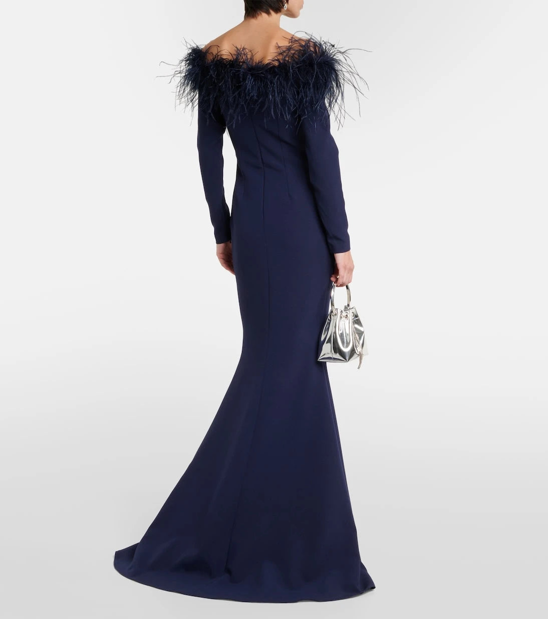 Safiyaa - Starlana feather-trimmed off-shoulder gown