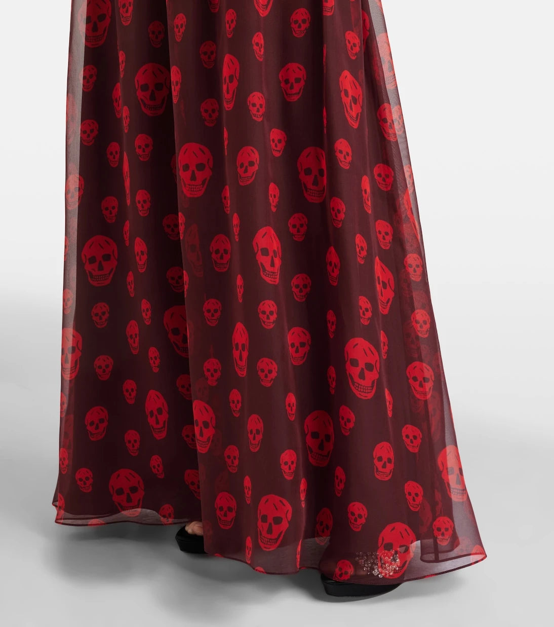 McQueen - Skull silk maxi dress