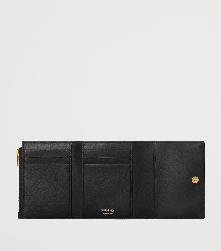 Leather Quilted Wallet BLACK