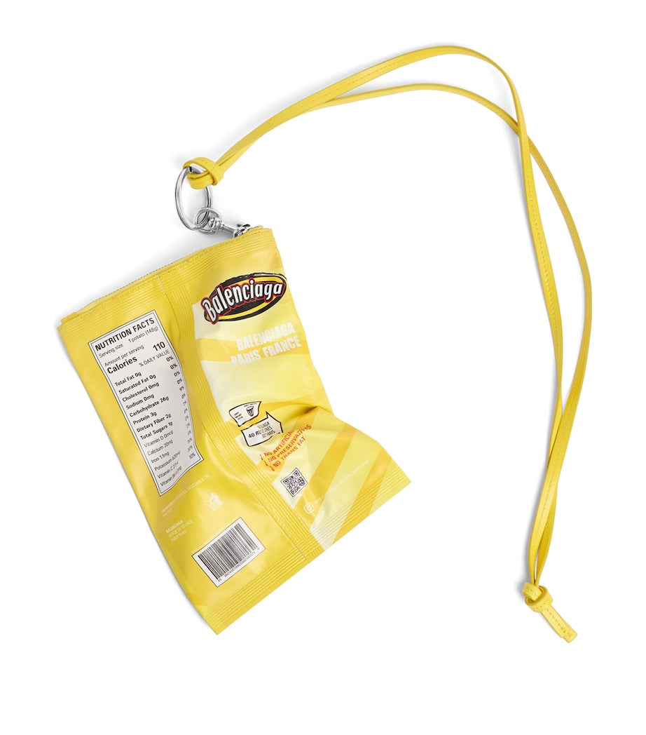 Balenciaga Calf Leather Chips Phone Pouch