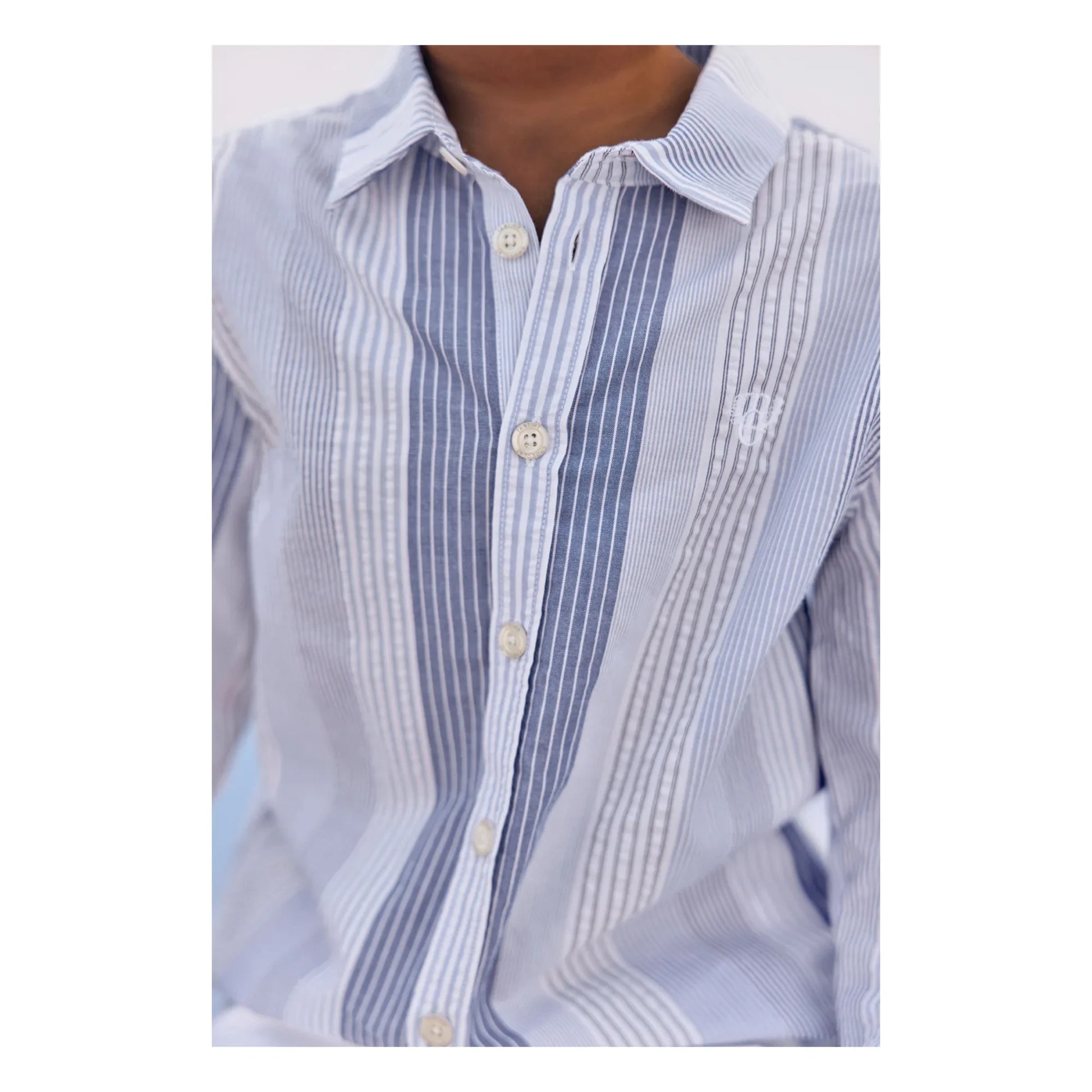 Tartine et Chocolat - Constrasted Bands Shirt | Blue