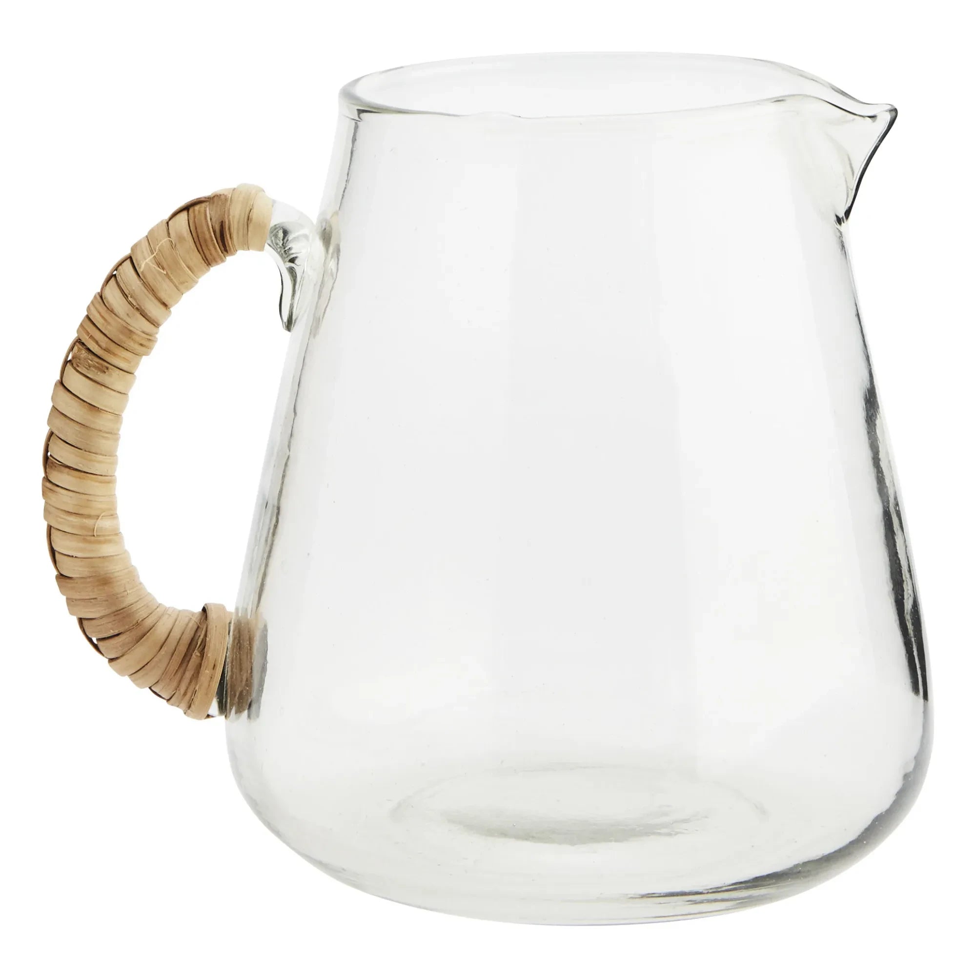 Madam Stoltz - Glass Jug with Bamboo Handle | Transparent
