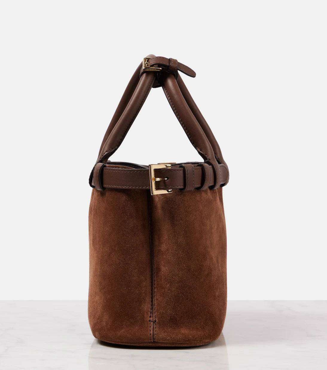 Prada - Prada Buckle Small suede tote bag