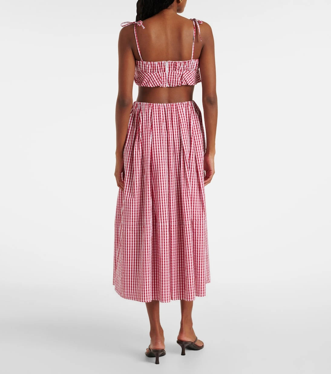 Faithfull - Mira gingham cotton poplin crop top