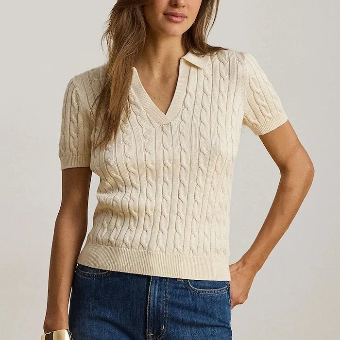 Lauren Ralph Lauren kısa kollu kadın viskozlu kazak