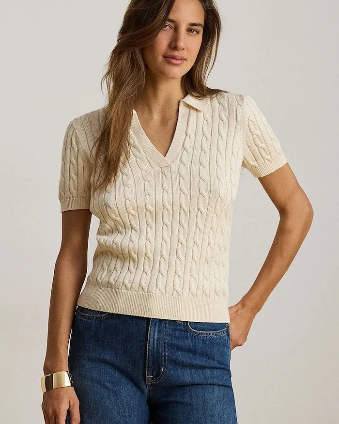 Lauren Ralph Lauren kısa kollu kadın viskozlu kazak