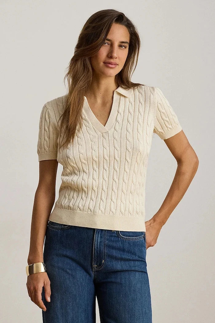 Lauren Ralph Lauren kısa kollu kadın viskozlu kazak