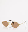 Ray-Ban Gold RB3547 Oval Metal Sunglasses
