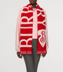 Burberry Red Wool Logo Scarf