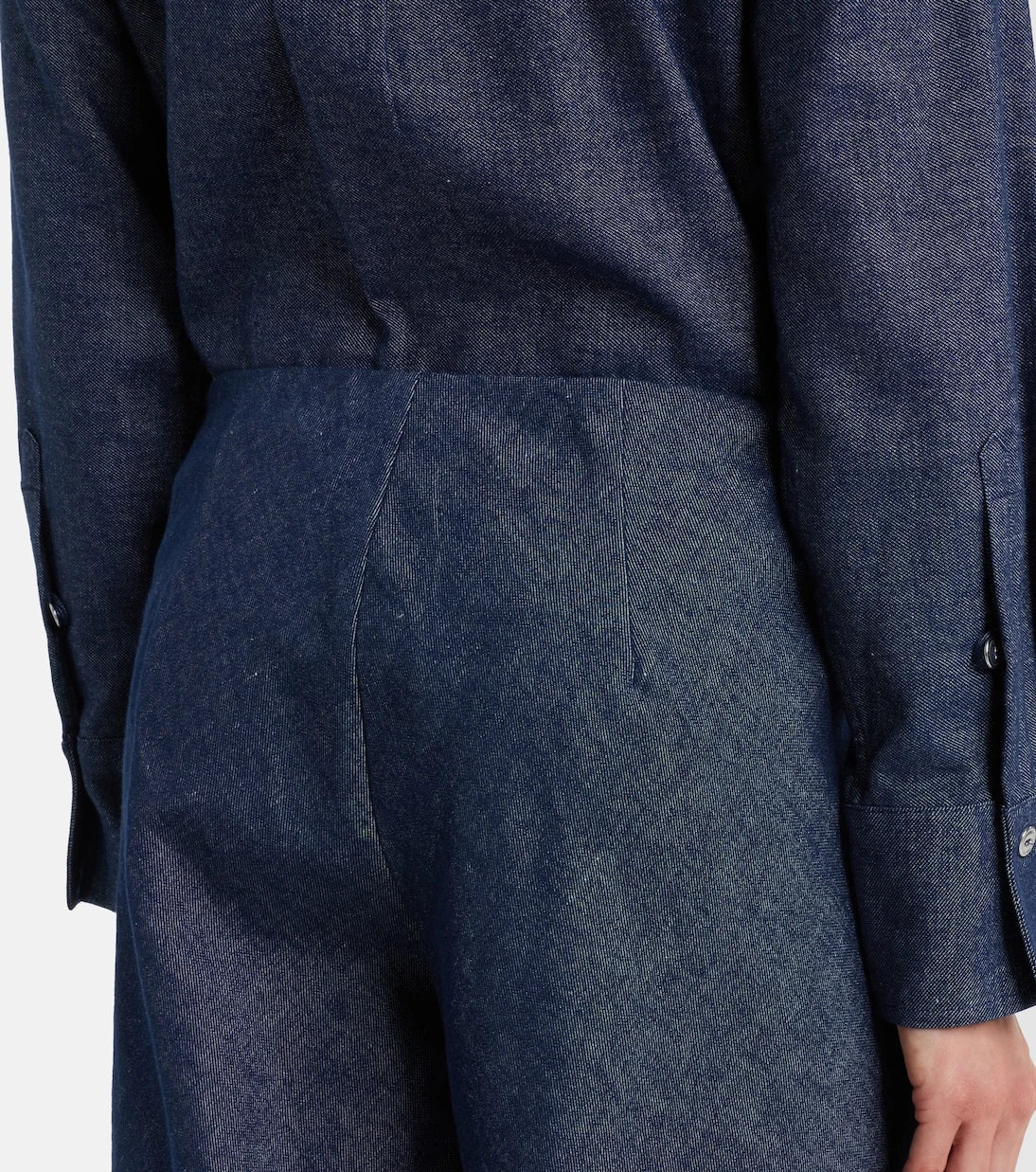 Vince - Colette cotton and linen chambray wide-leg pants