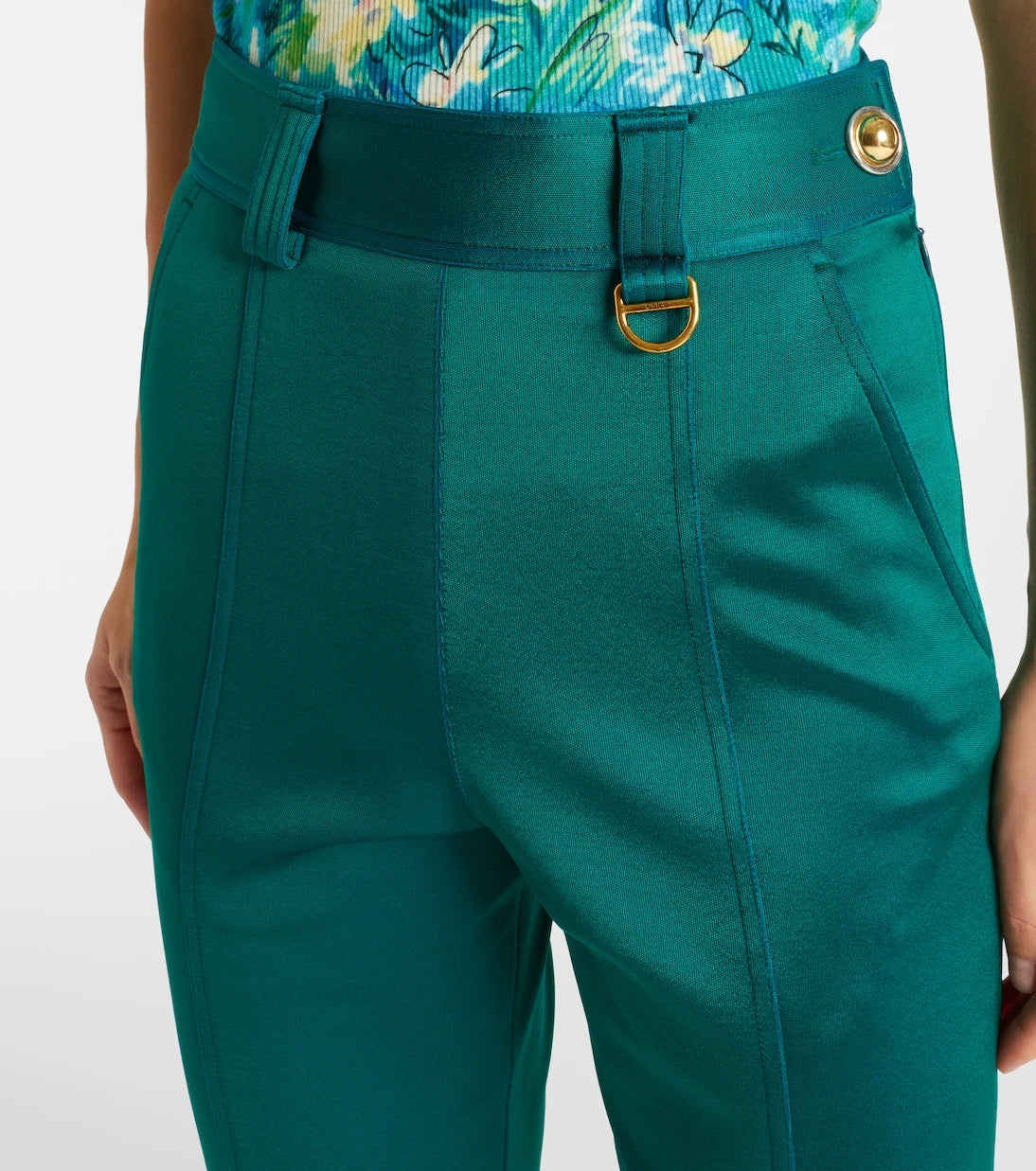 Chloé - High-rise jersey slim pants