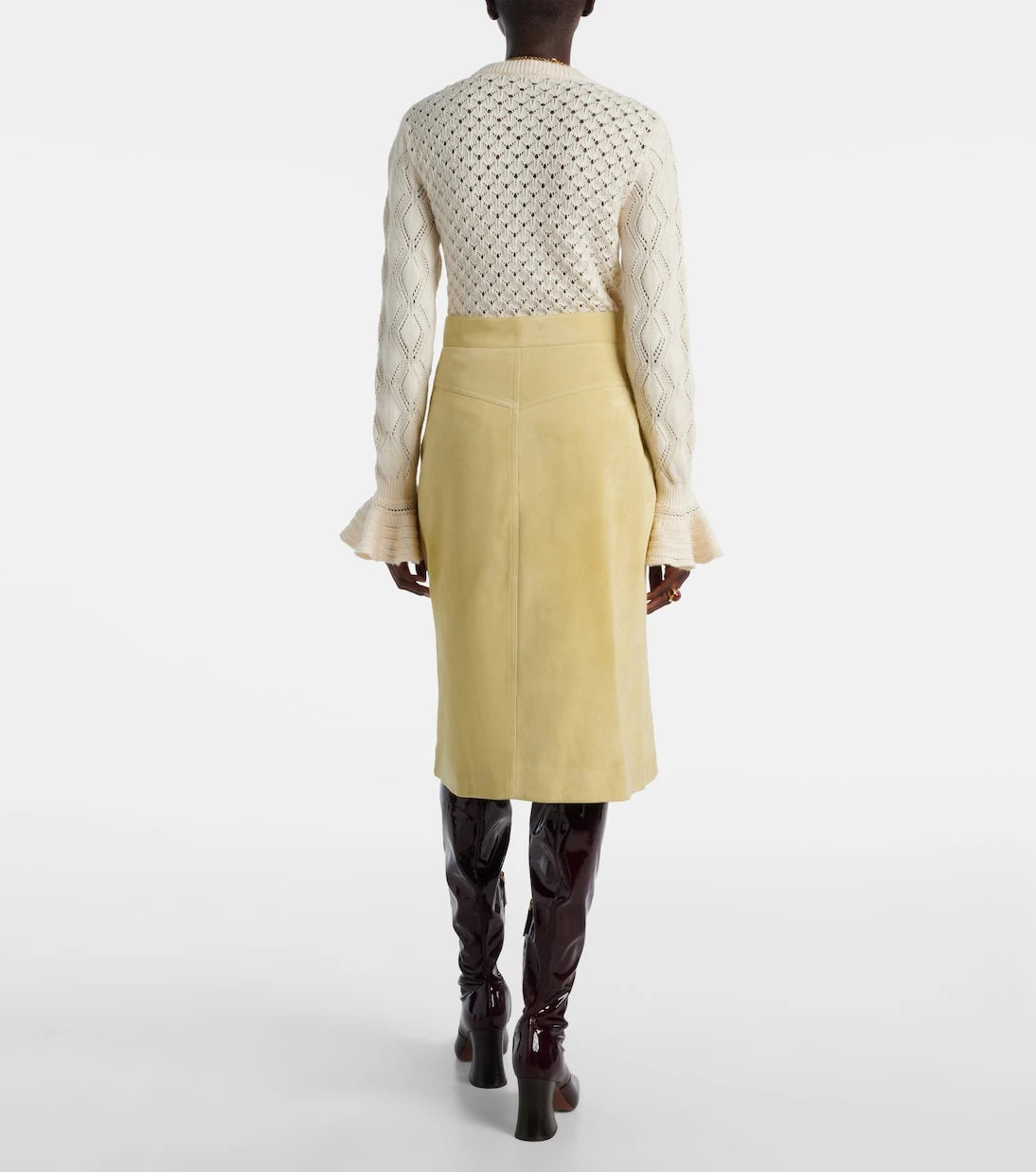Chloé - Suede midi skirt
