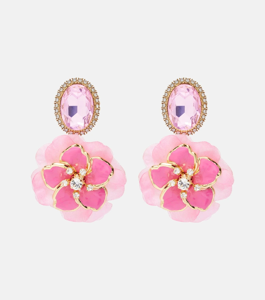 Dolce&Gabbana - Embellished floral clip-on earrings