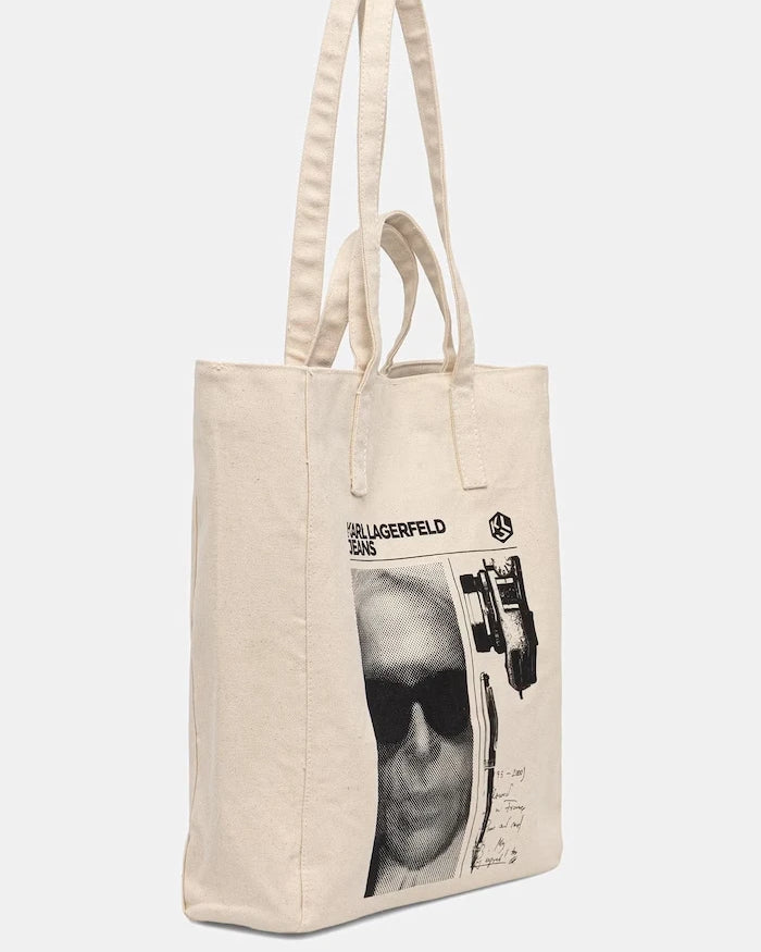 Karl Lagerfeld Jeans pamuklu kadın tote çanta