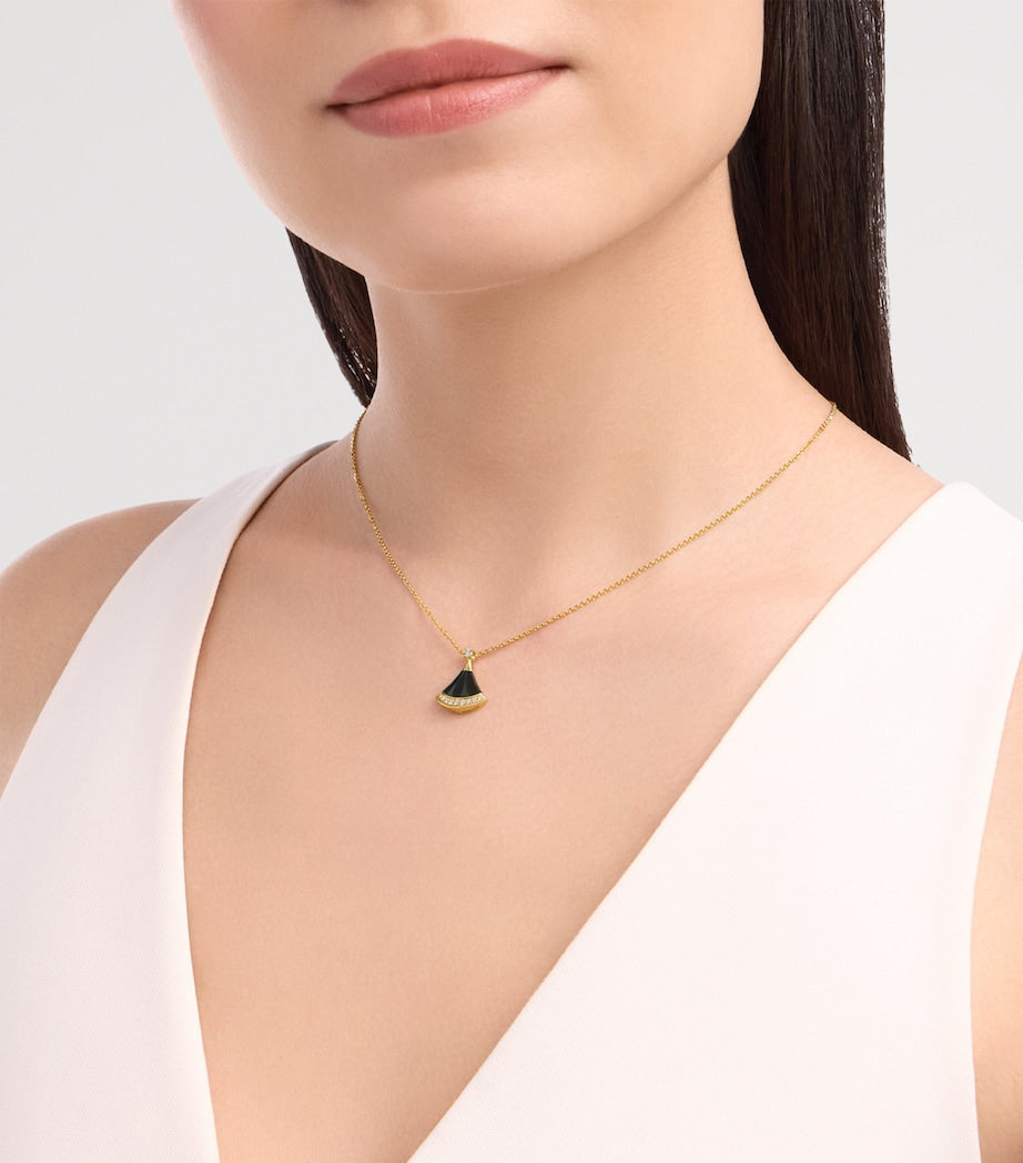 Yellow Gold, Diamond and Onyx Divas’ Dream Necklace