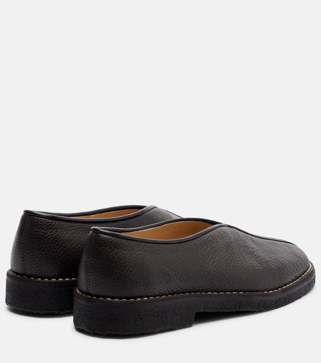 Lemaire - Piped leather slip-on shoes