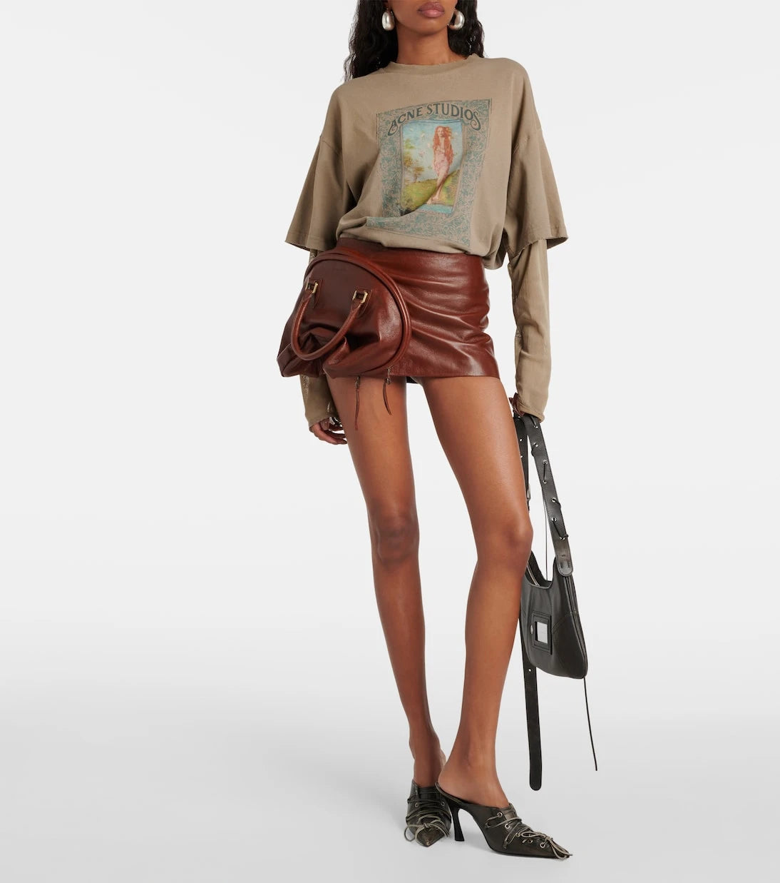 Acne Studios - Low-rise leather miniskirt