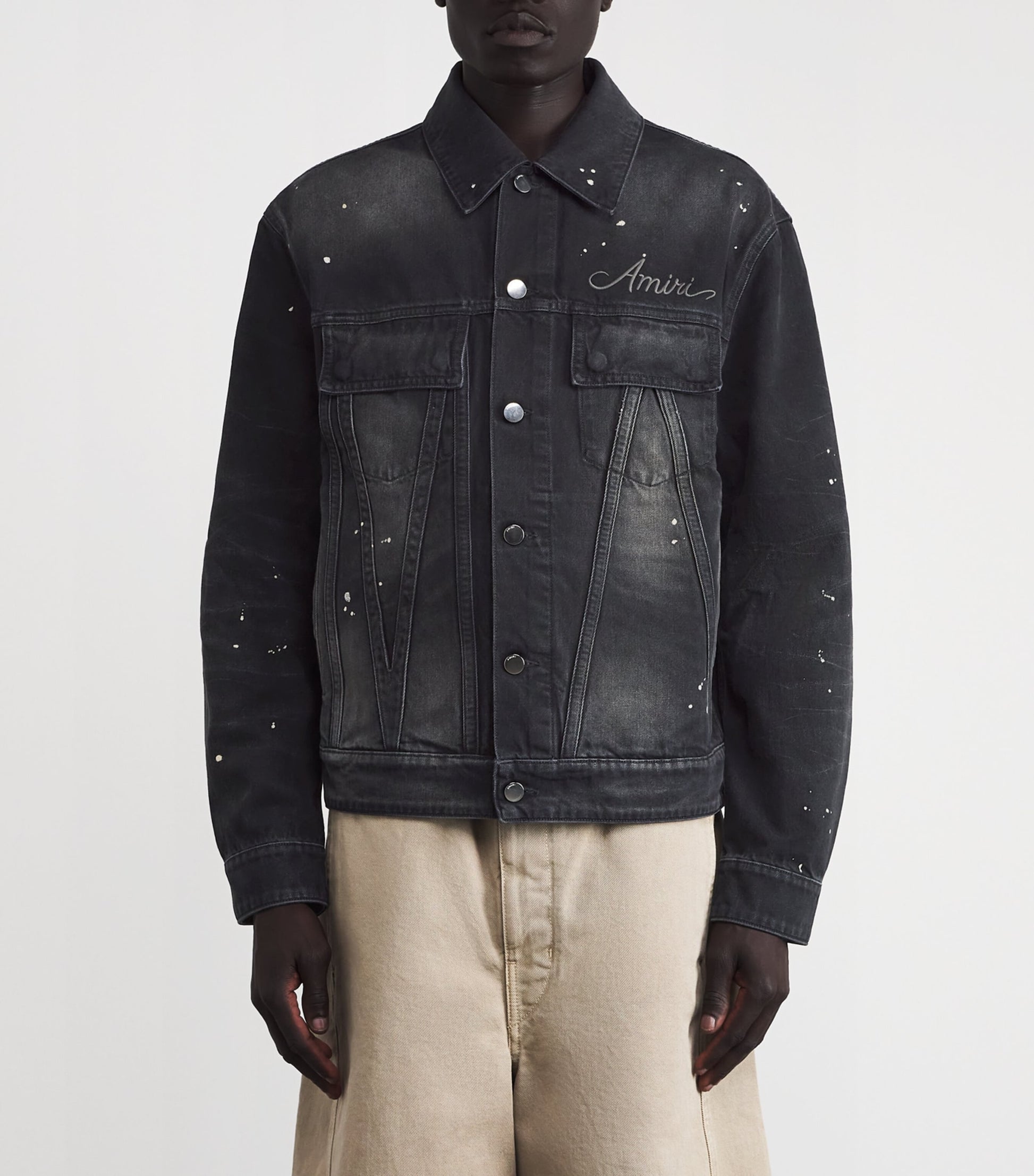 Bleach Bandana Denim Jacket FADED BLACK