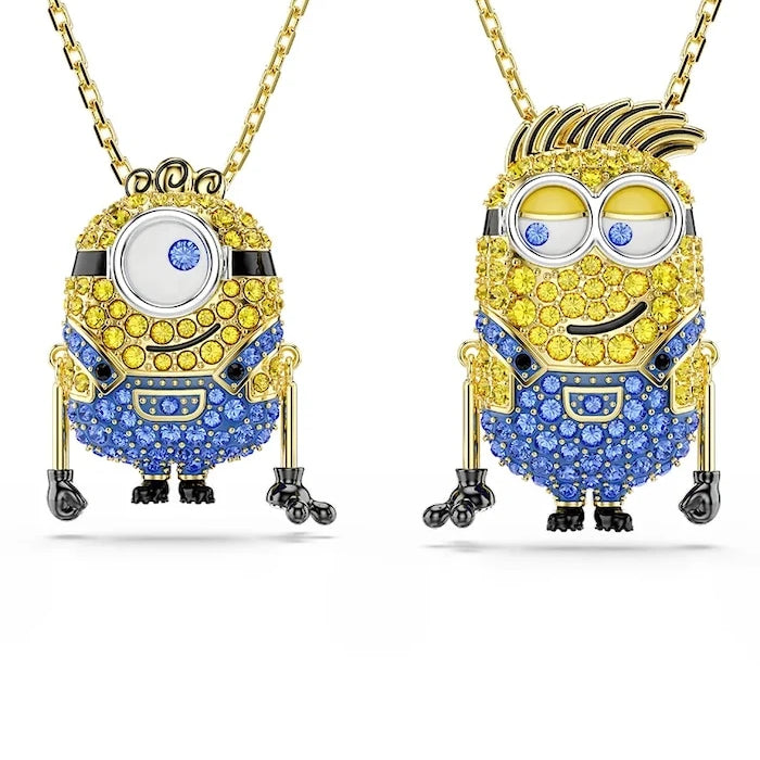 Swarovski kadın altın kaplama zirkonlu kolye MINIONS
