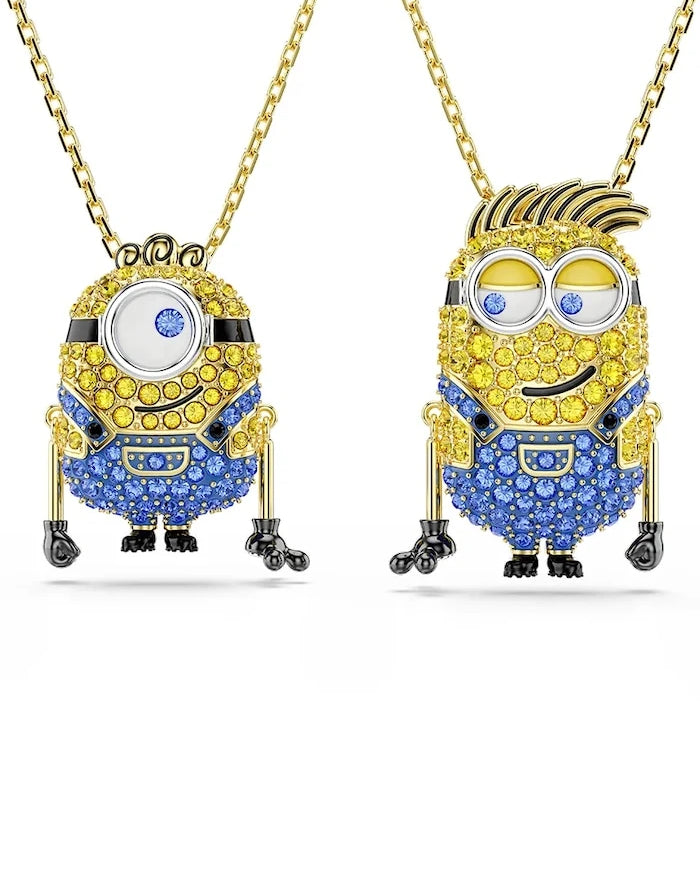 Swarovski kadın altın kaplama zirkonlu kolye MINIONS