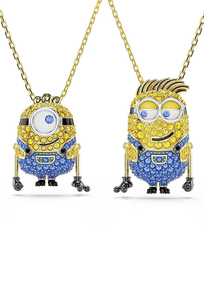 Swarovski kadın altın kaplama zirkonlu kolye MINIONS