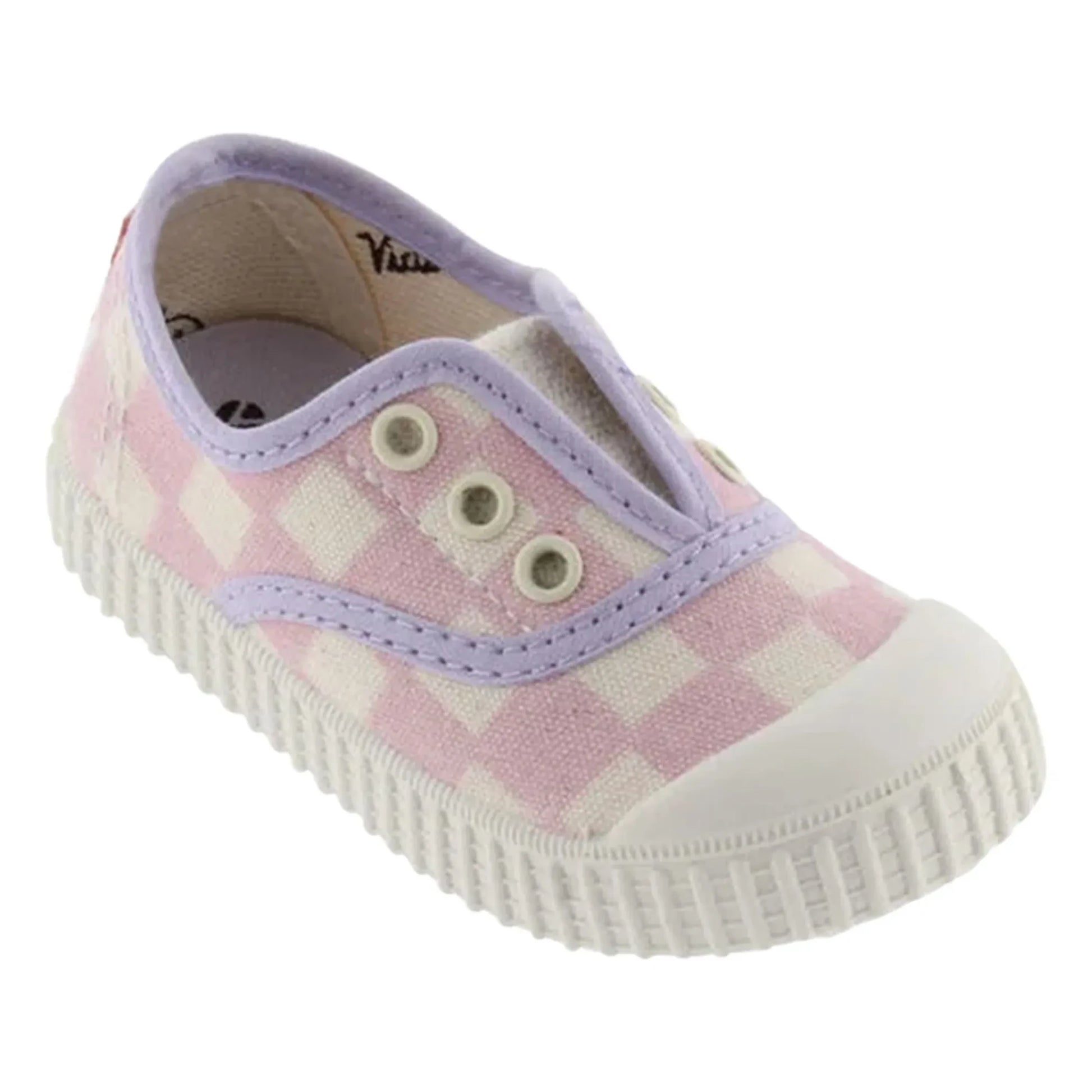 Victoria - Lona Quadrille Scratch Sneakers | Pink