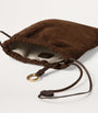 Brown Suede Drawstring Pouch