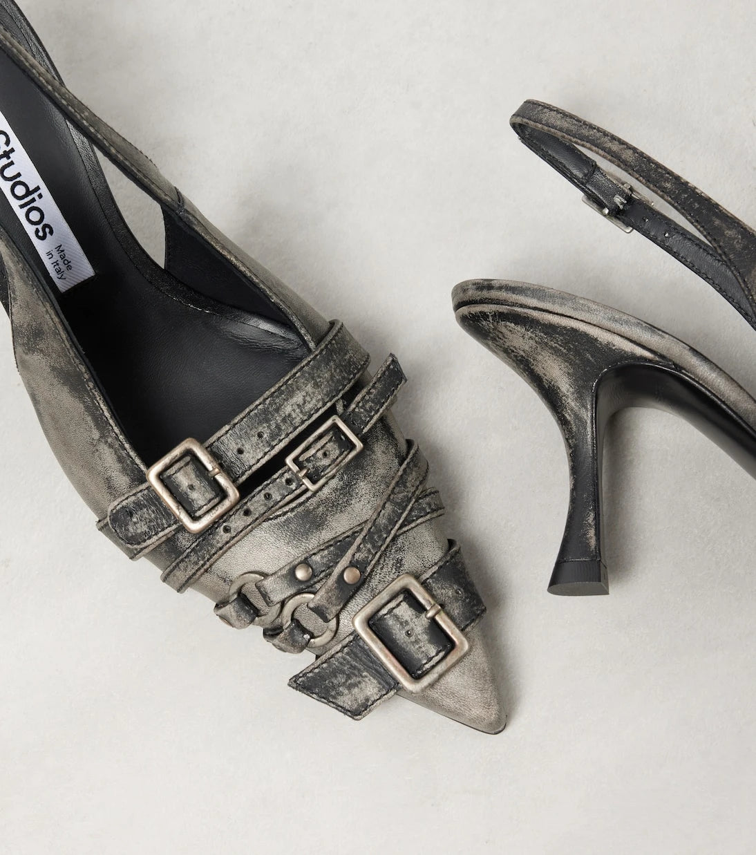 Acne Studios - Buckle-detail leather slingback pumps