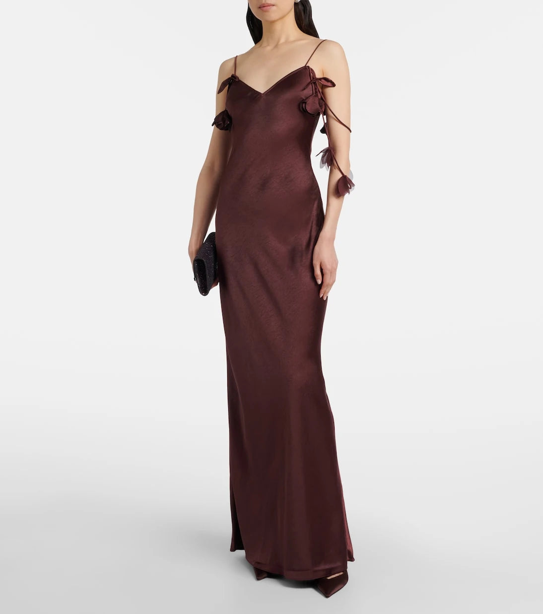 Self-Portrait - Embellished satin gown